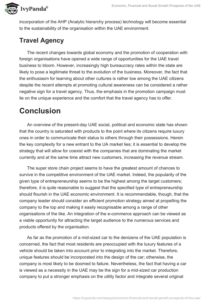 Economic, Financial and Social Growth Prospects of the UAE. Page 4