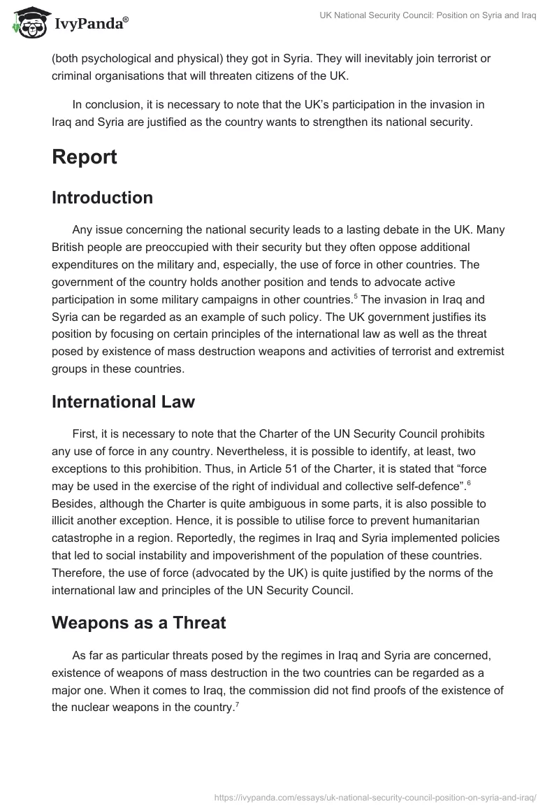 UK National Security Council: Position on Syria and Iraq. Page 3