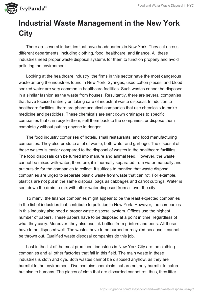 Food and Water Waste Disposal in NYC. Page 3