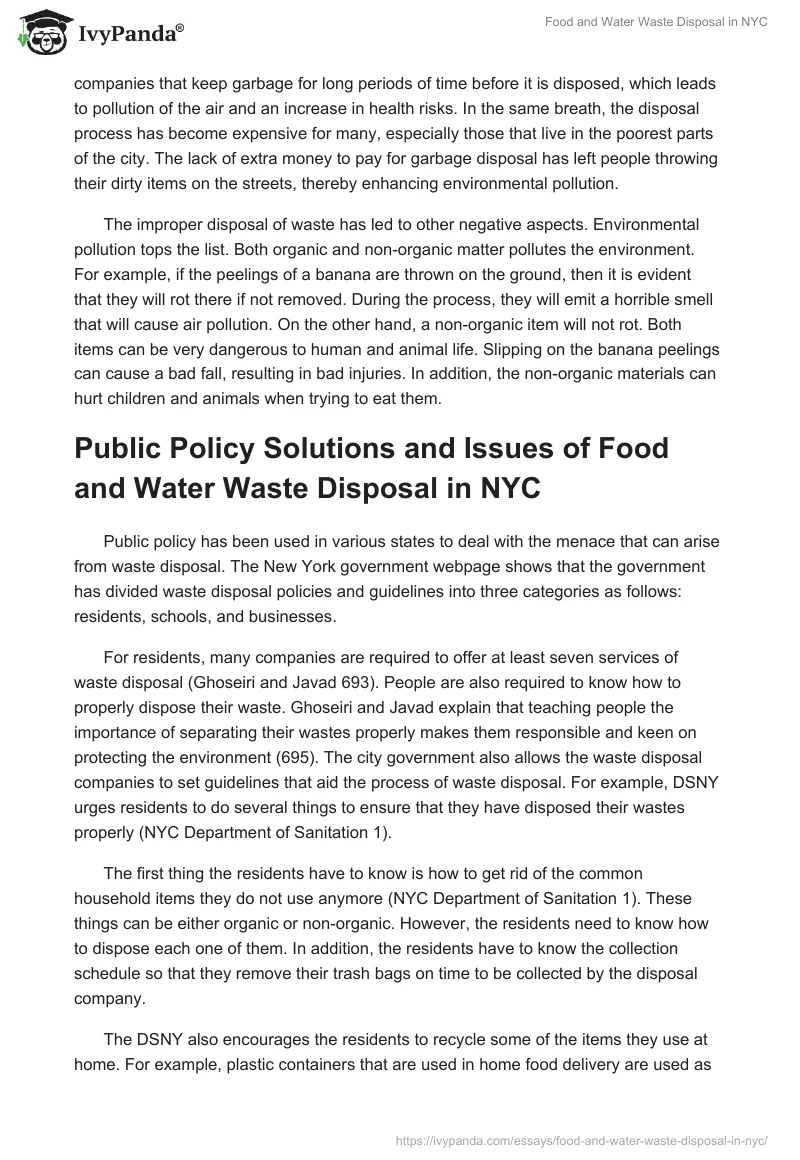 Food and Water Waste Disposal in NYC. Page 5