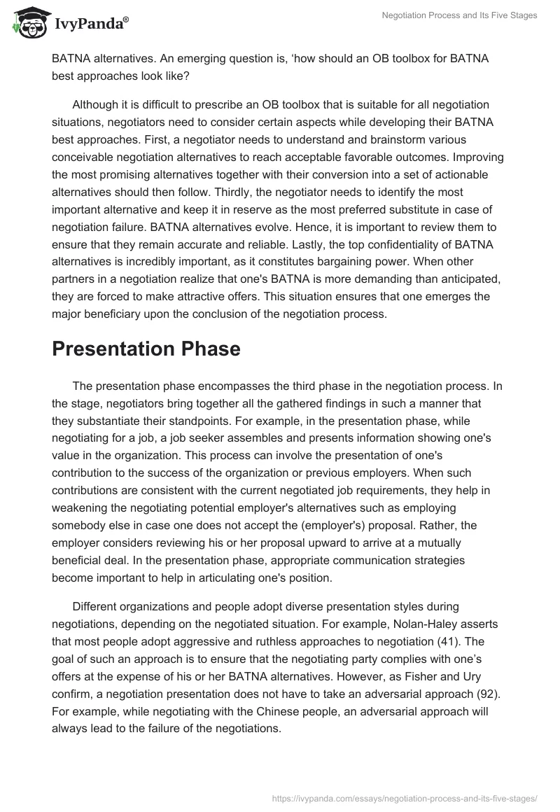 Negotiation Process and Its Five Stages. Page 5
