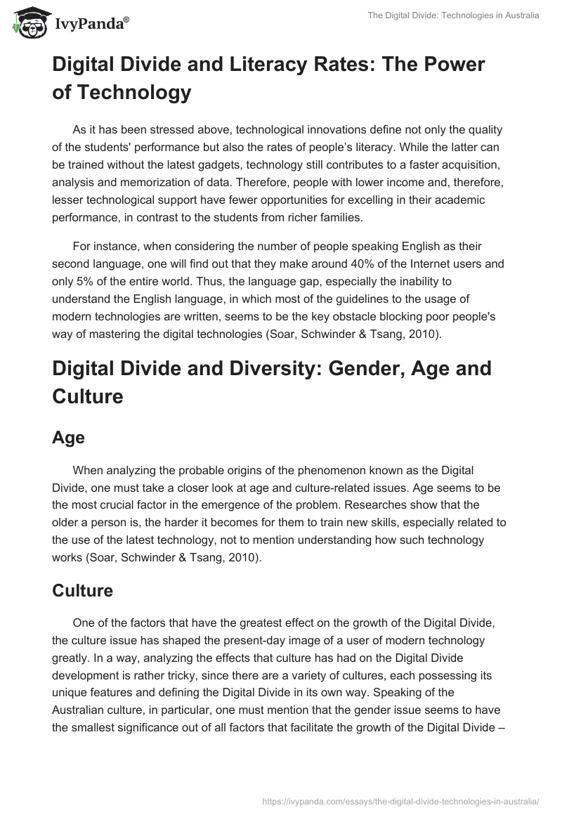 The Digital Divide: Technologies in Australia. Page 3