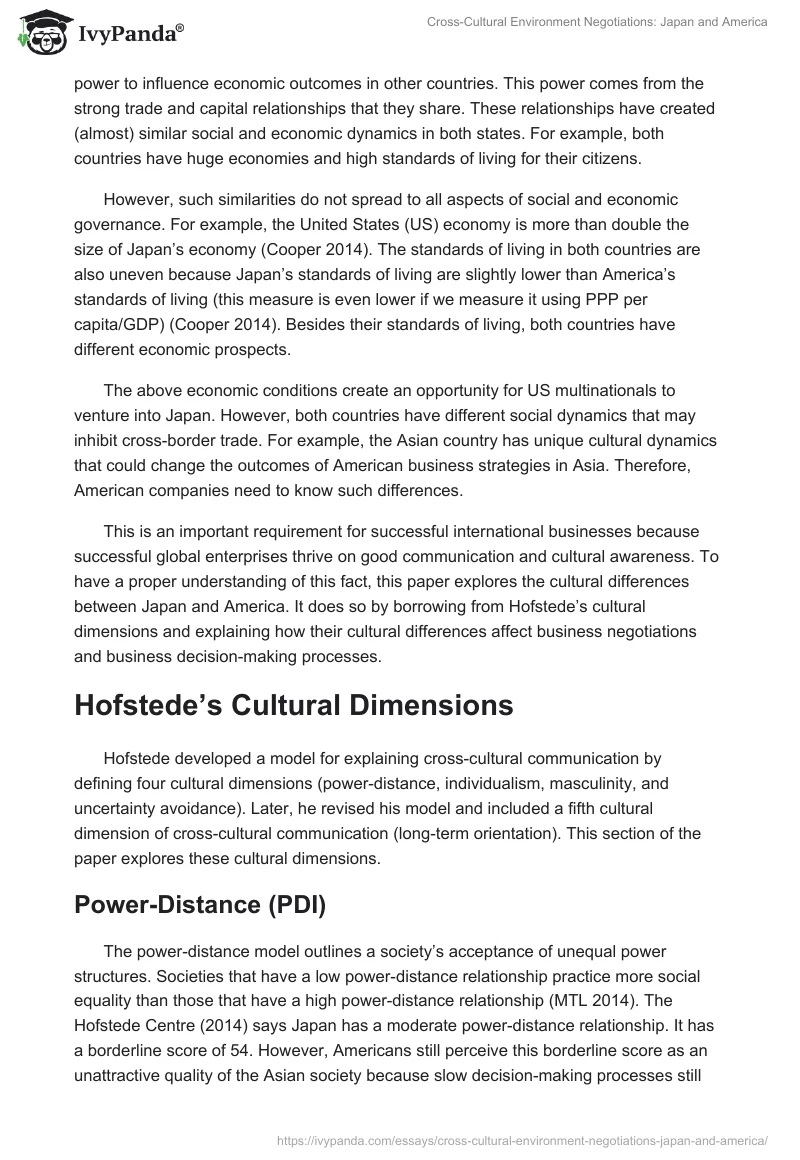 Cross-Cultural Environment Negotiations: Japan and America. Page 2