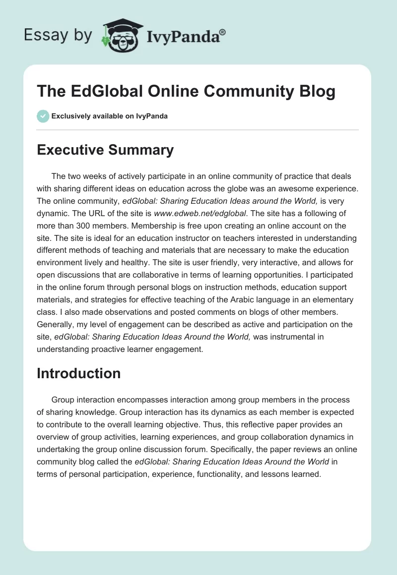 The EdGlobal Online Community Blog. Page 1