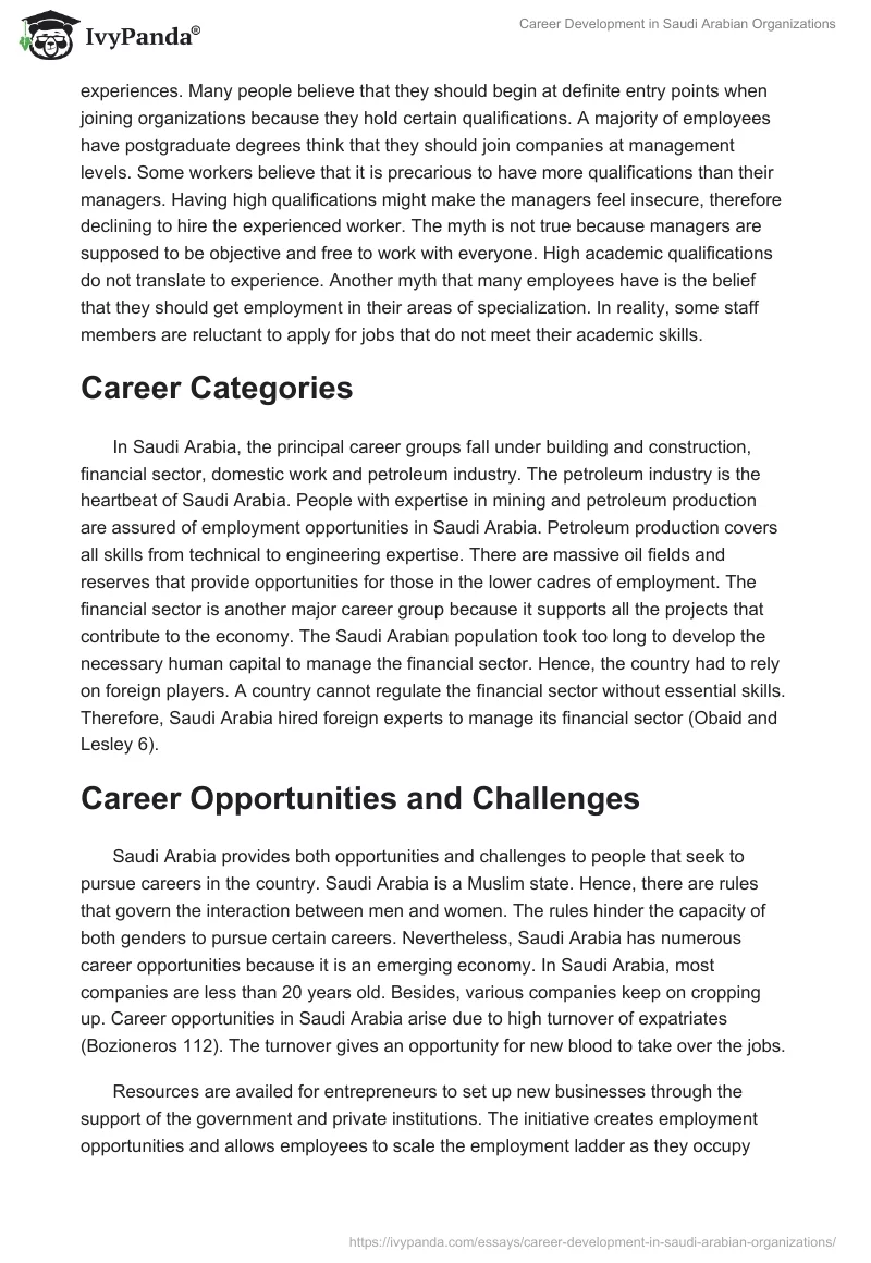Career Development in Saudi Arabian Organizations. Page 5