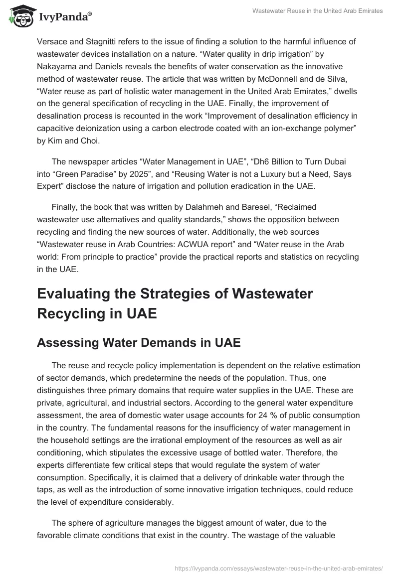 Wastewater Reuse in the United Arab Emirates. Page 2