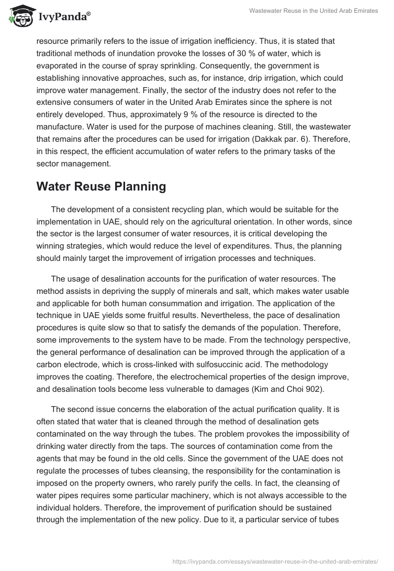 Wastewater Reuse in the United Arab Emirates. Page 3