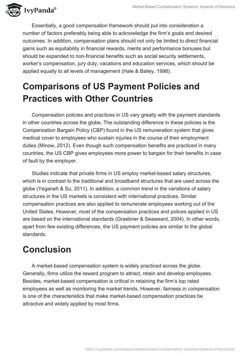 Market-Based Compensation Systems: Impacts of Decisions. Page 3