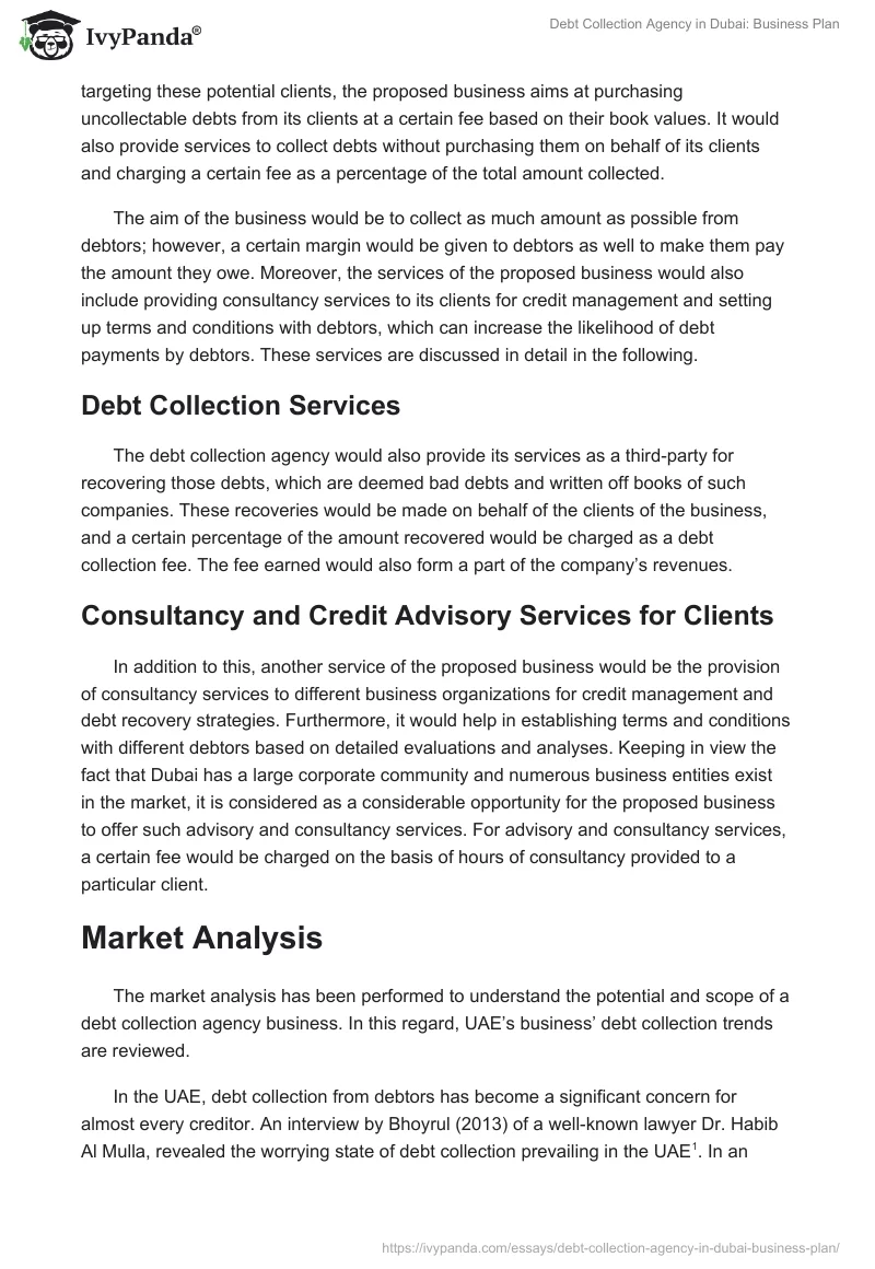 Debt Collection Agency in Dubai: Business Plan. Page 2