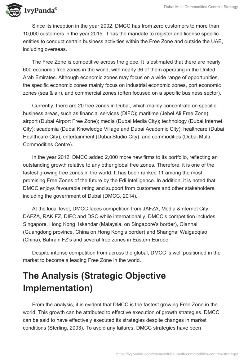 Dubai Multi Commodities Centre's Strategy. Page 2