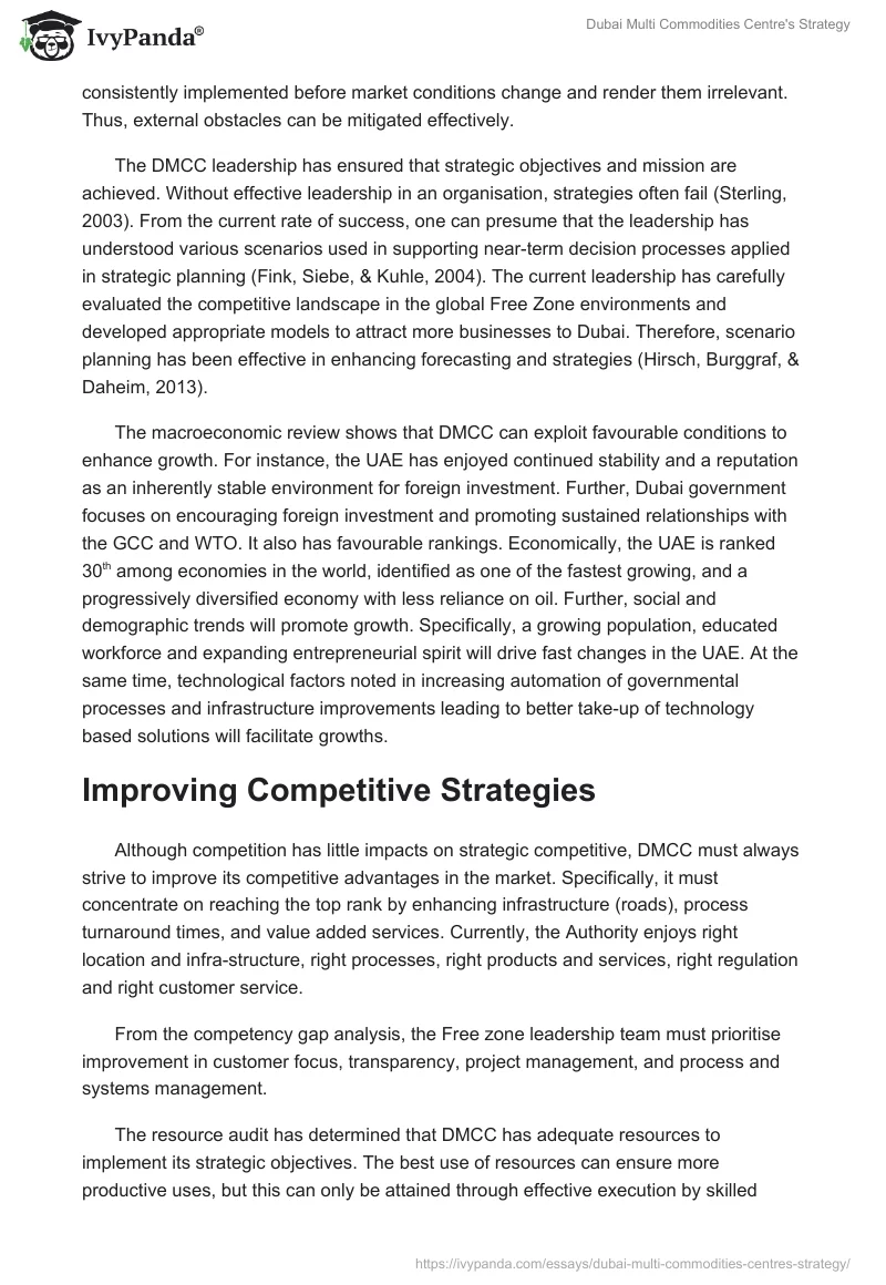 Dubai Multi Commodities Centre's Strategy. Page 3