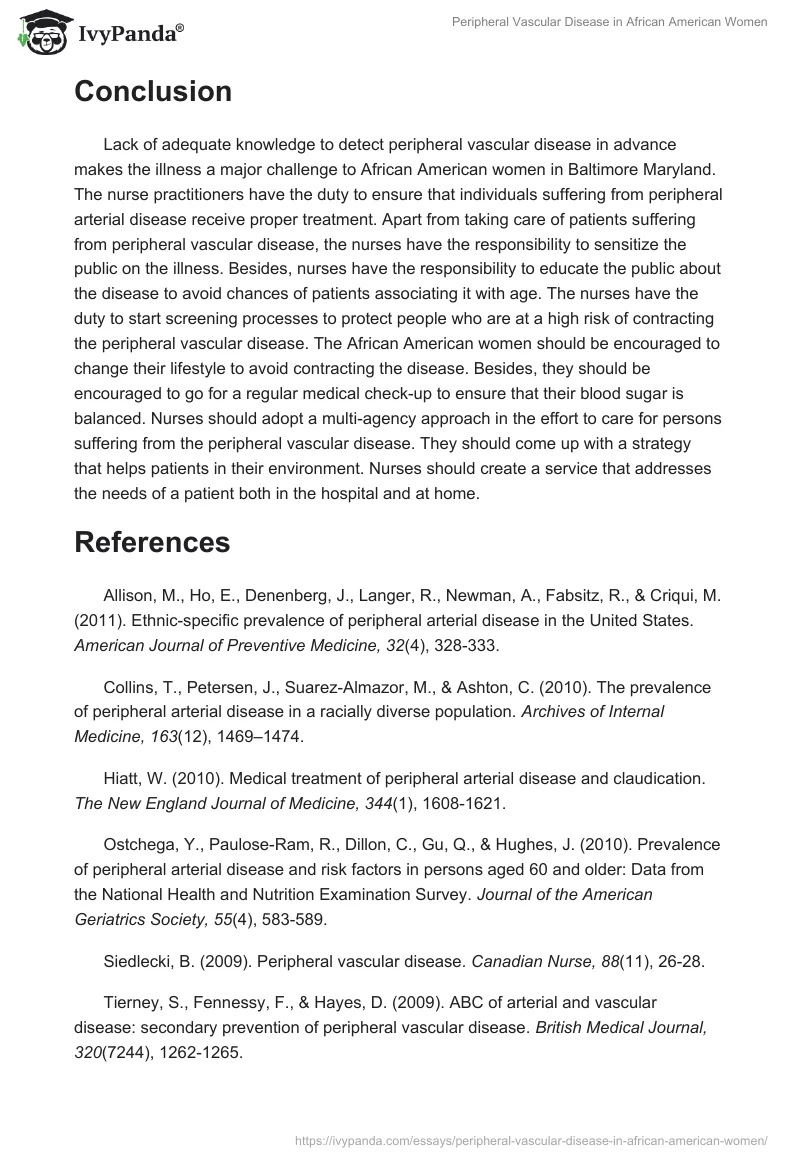 Peripheral Vascular Disease in African American Women. Page 5