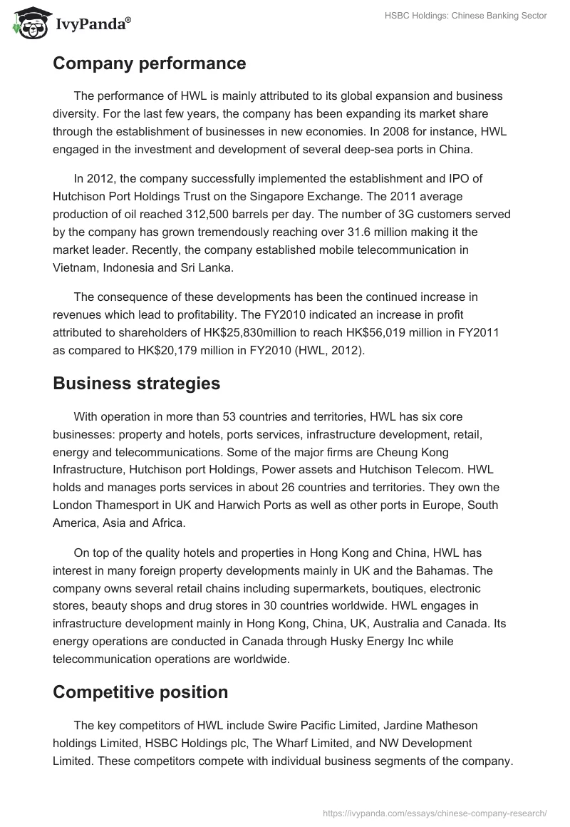 HSBC Holdings: Chinese Banking Sector. Page 5