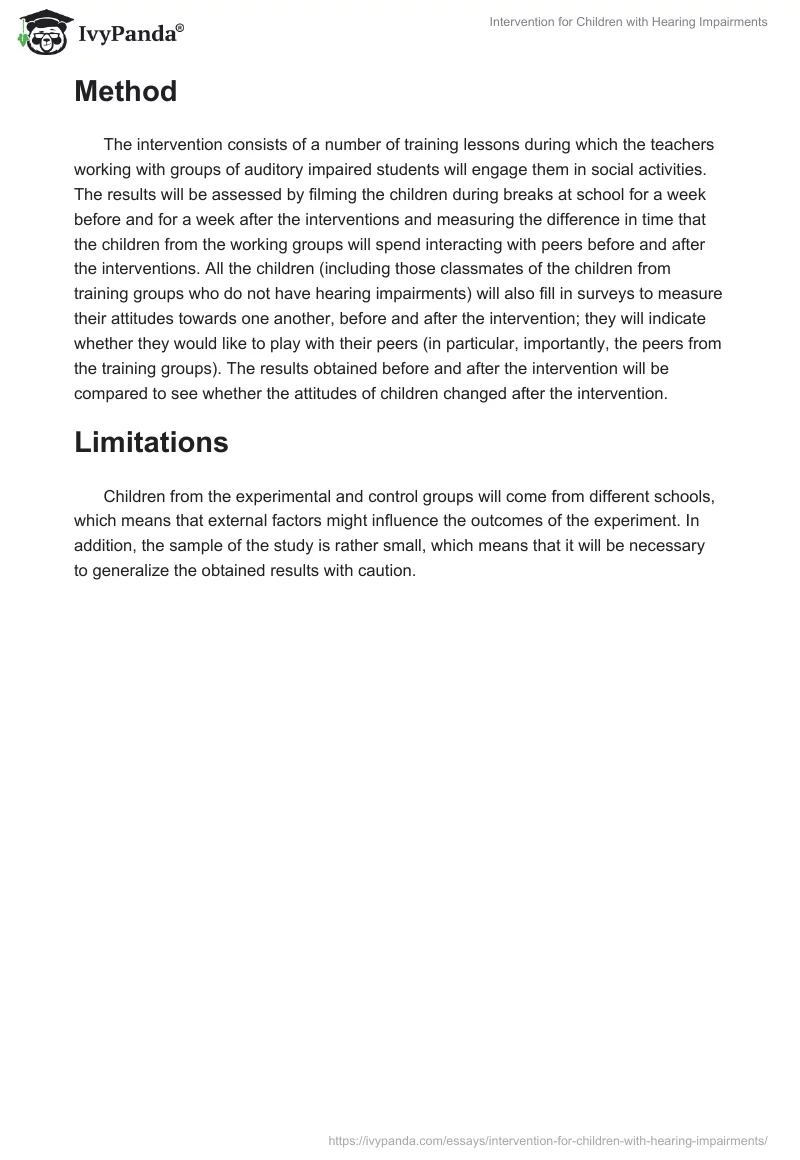 Intervention for Children with Hearing Impairments. Page 2