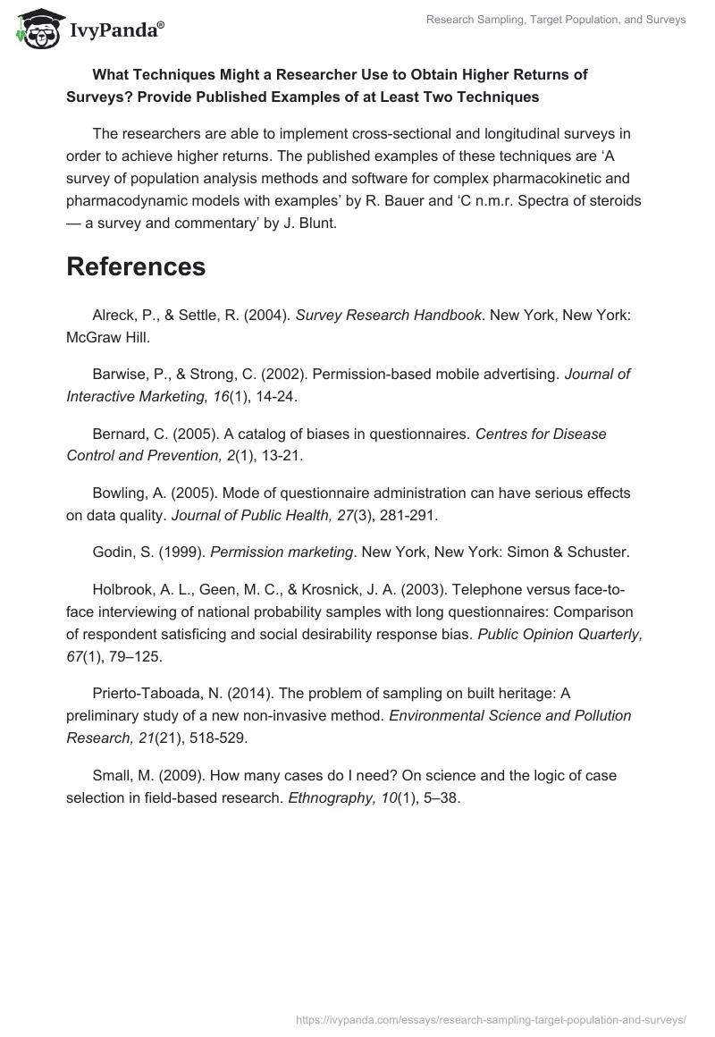 Research Sampling, Target Population, and Surveys. Page 4