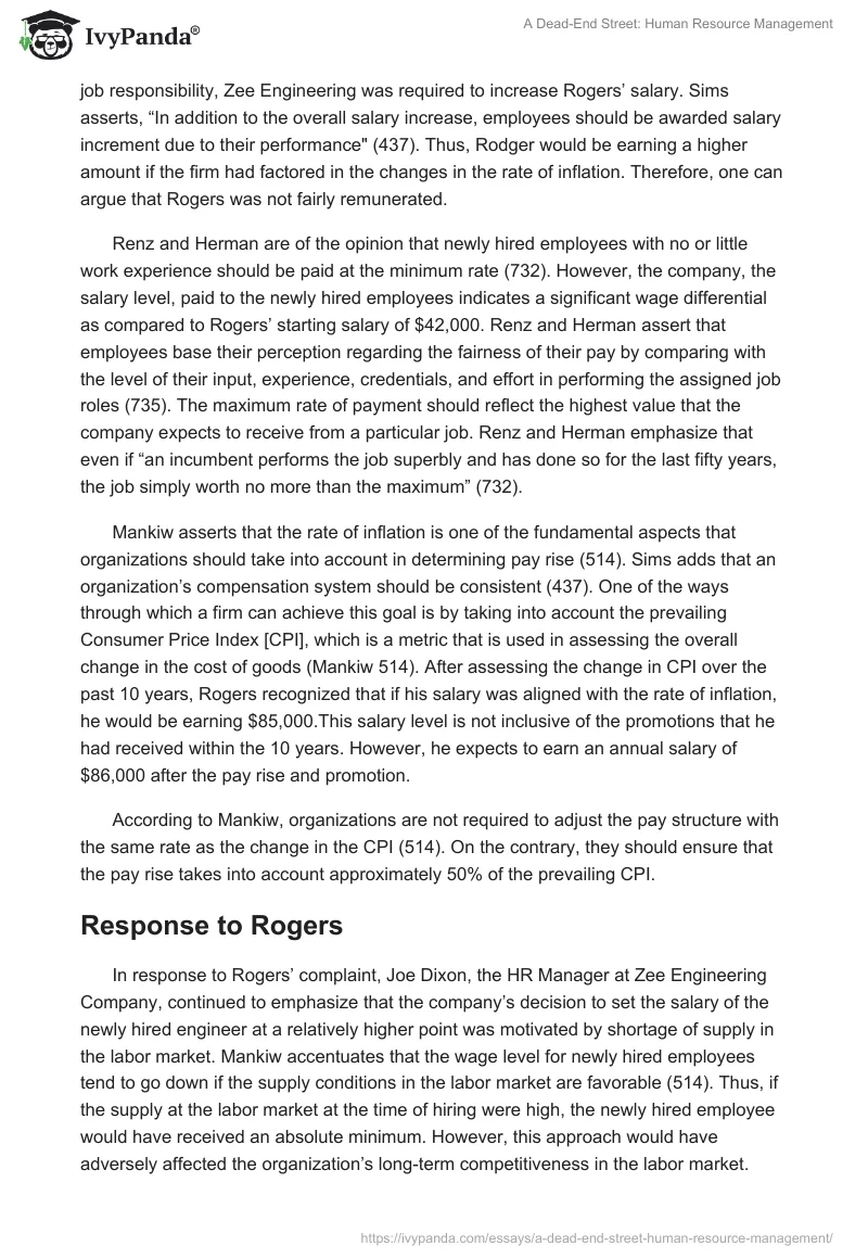 "A Dead-End Street": Human Resource Management. Page 3
