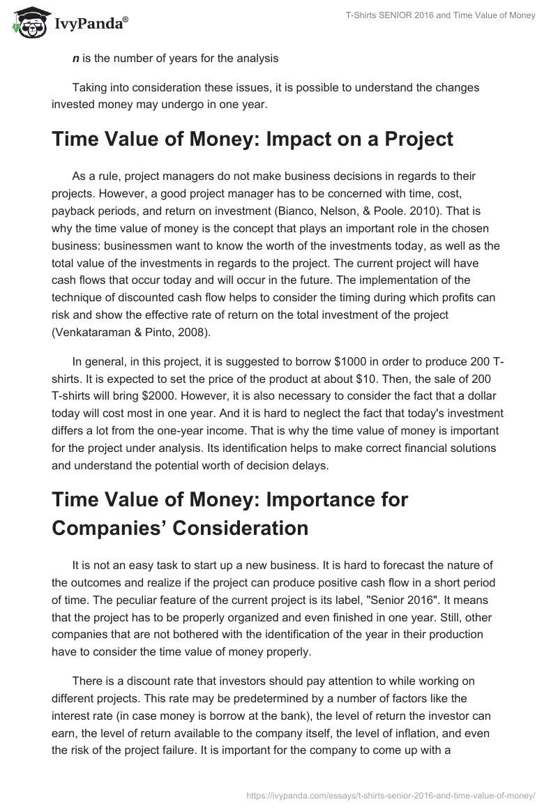 T-Shirts "SENIOR 2016" and Time Value of Money. Page 2