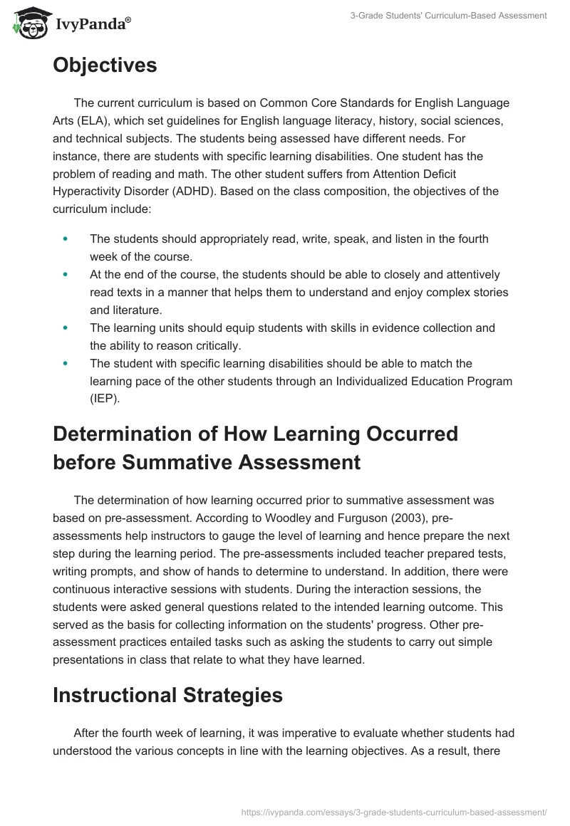 3-Grade Students' Curriculum-Based Assessment. Page 2