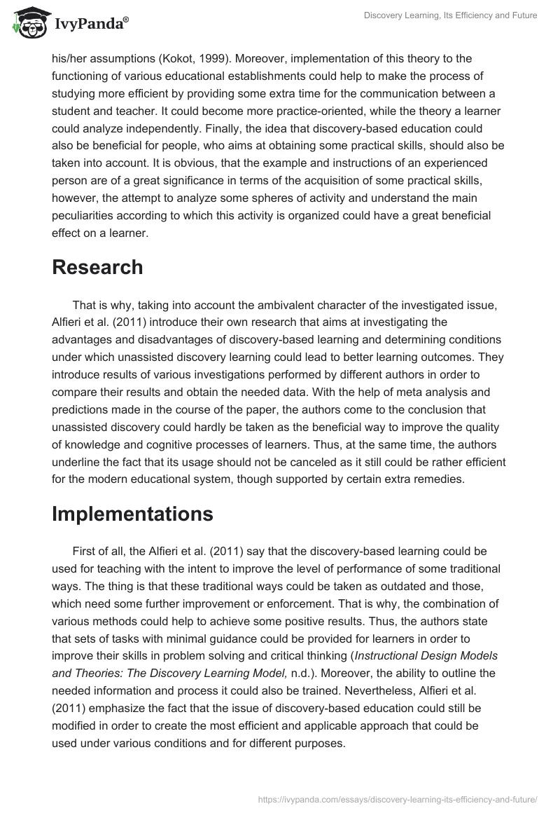 Discovery Learning, Its Efficiency and Future. Page 4