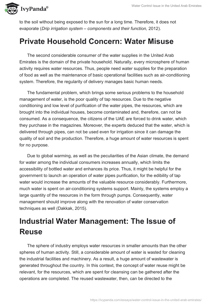Water Control Issue in the United Arab Emirates. Page 2