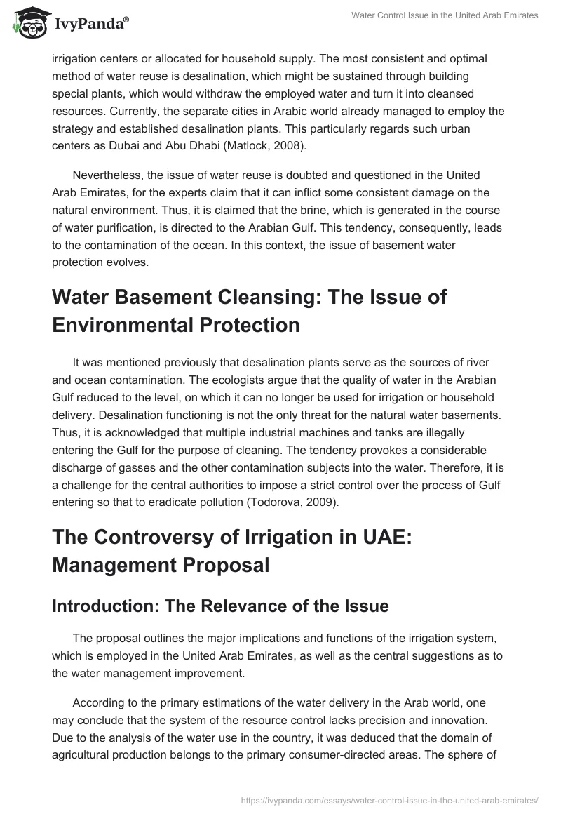 Water Control Issue in the United Arab Emirates. Page 3