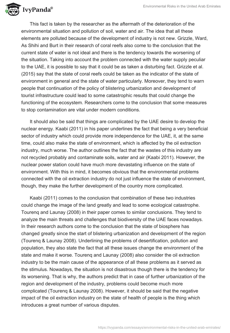 Environmental Risks in the United Arab Emirates. Page 4