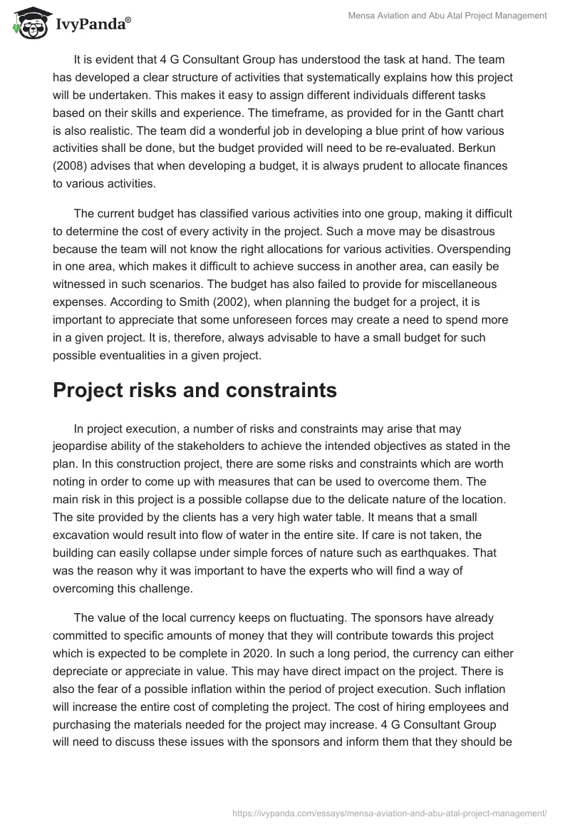 Mensa Aviation and Abu Atal Project Management. Page 4
