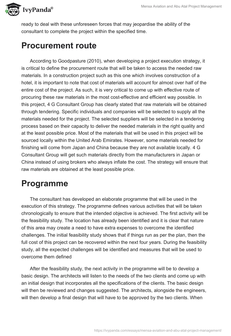 Mensa Aviation and Abu Atal Project Management. Page 5