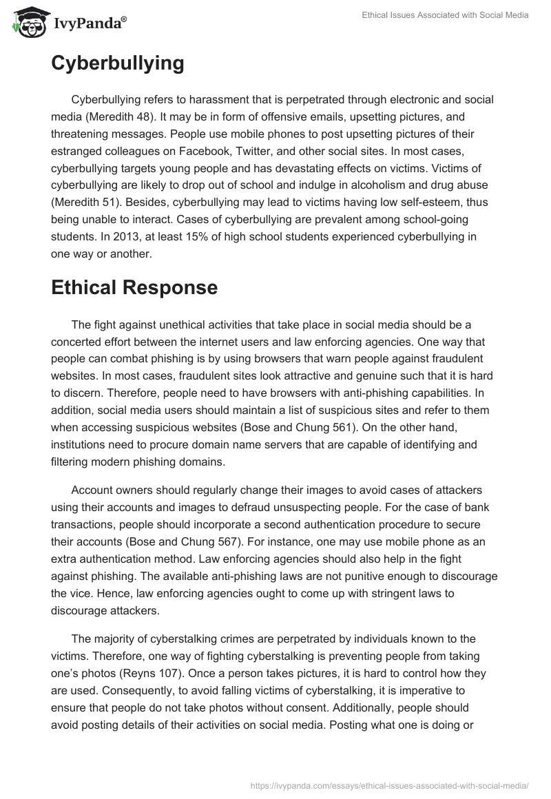Ethical Issues Associated with Social Media. Page 3