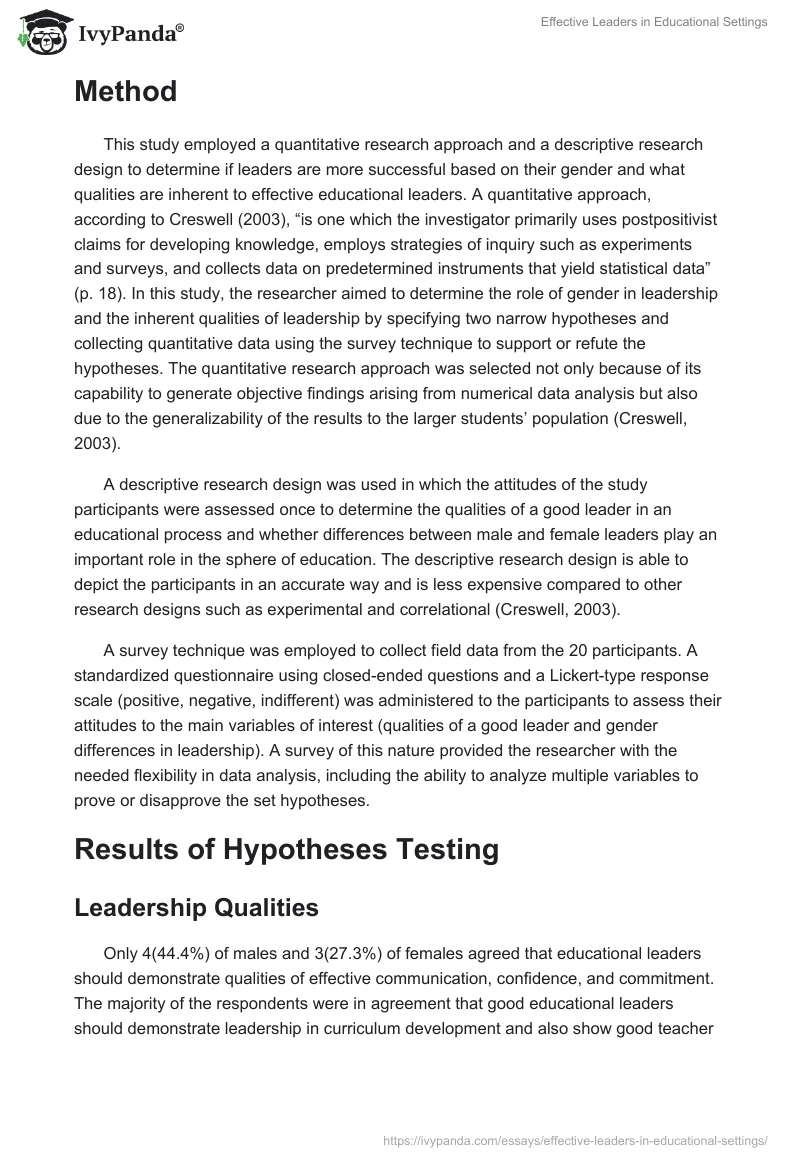 Effective Leaders in Educational Settings. Page 2