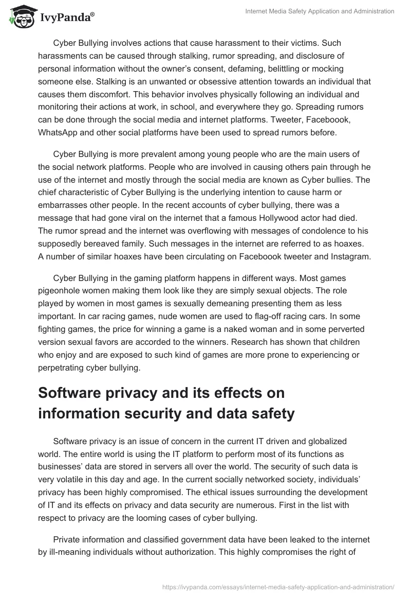 Internet Media Safety Application and Administration. Page 2
