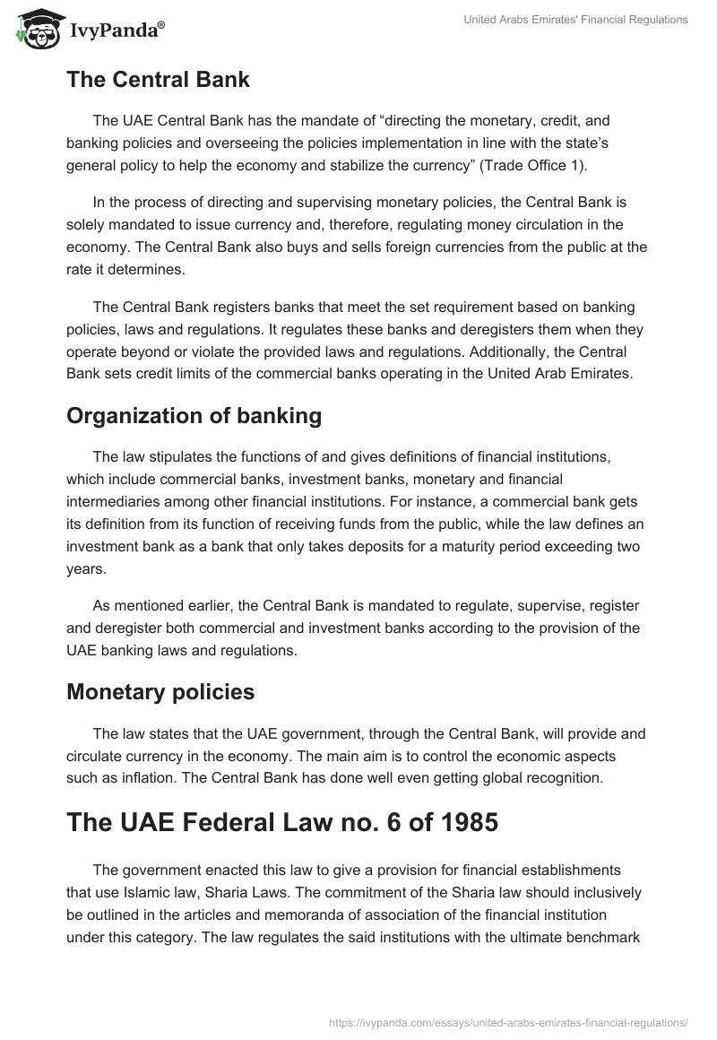 United Arabs Emirates' Financial Regulations. Page 2