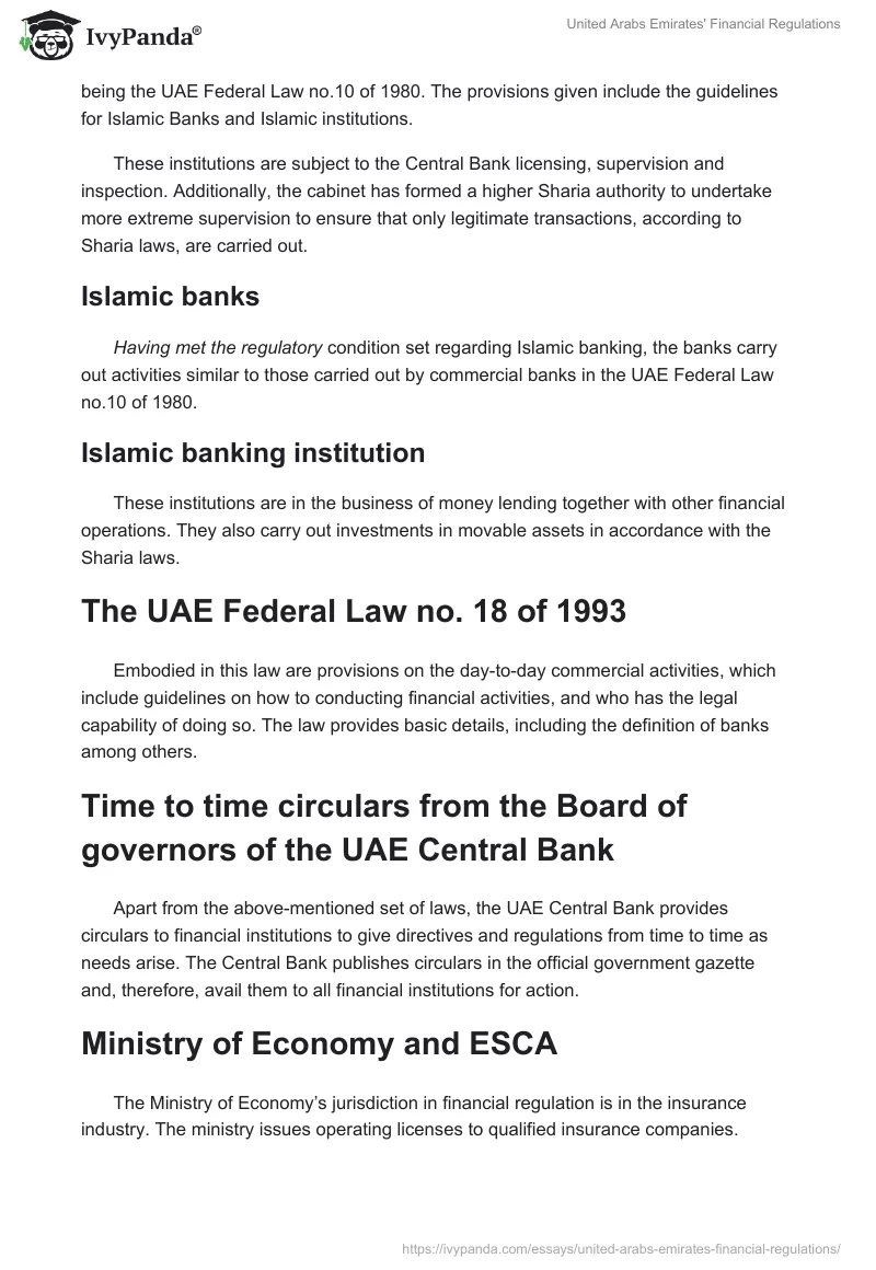 United Arabs Emirates' Financial Regulations. Page 3