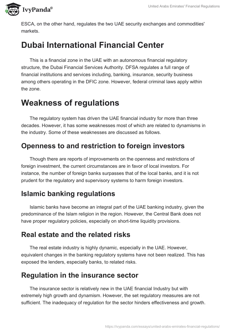 United Arabs Emirates' Financial Regulations. Page 4