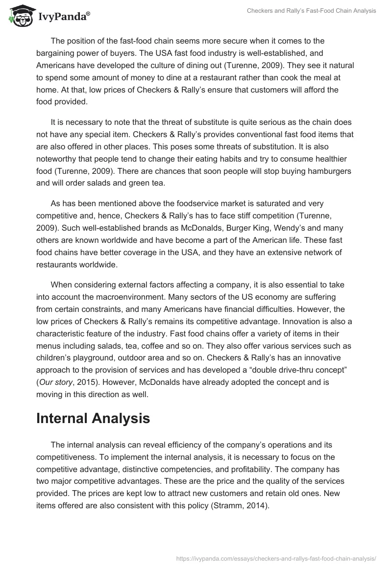 Checkers and Rally’s Fast-Food Chain Analysis. Page 2