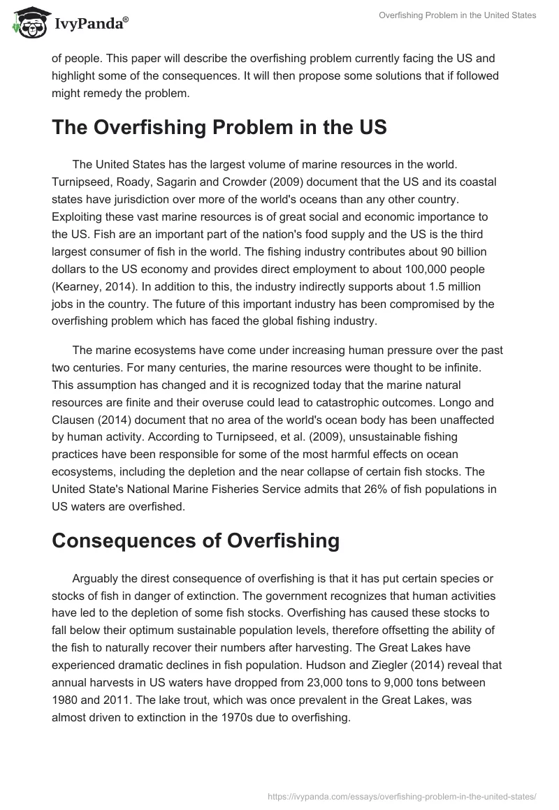 Overfishing Problem in the United States. Page 2