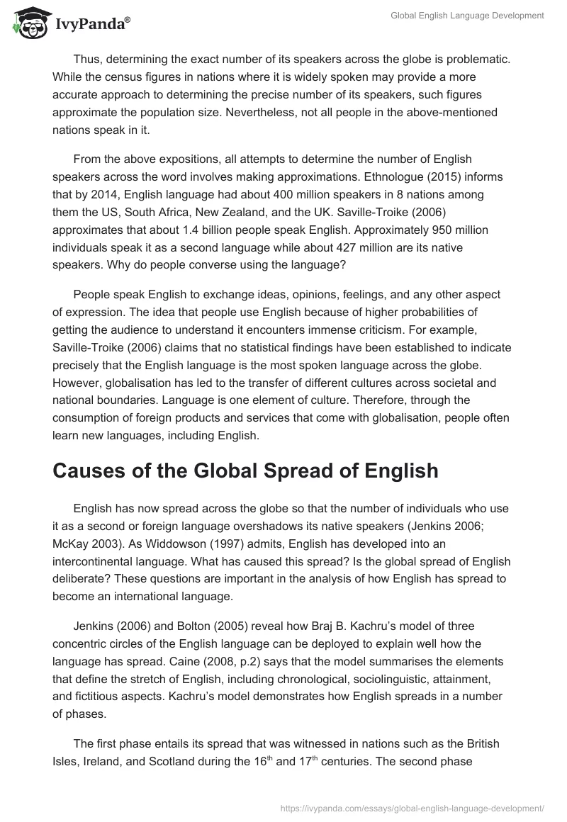 Global English Language Development. Page 2