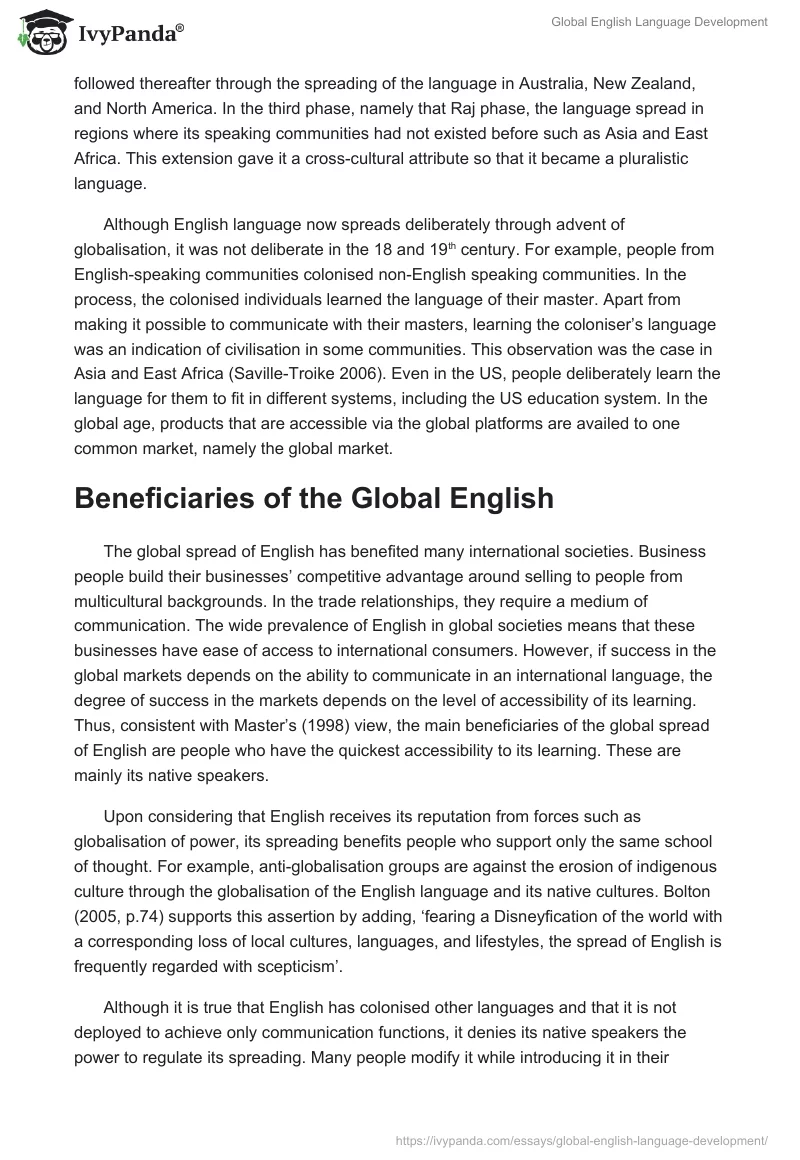 Global English Language Development. Page 3
