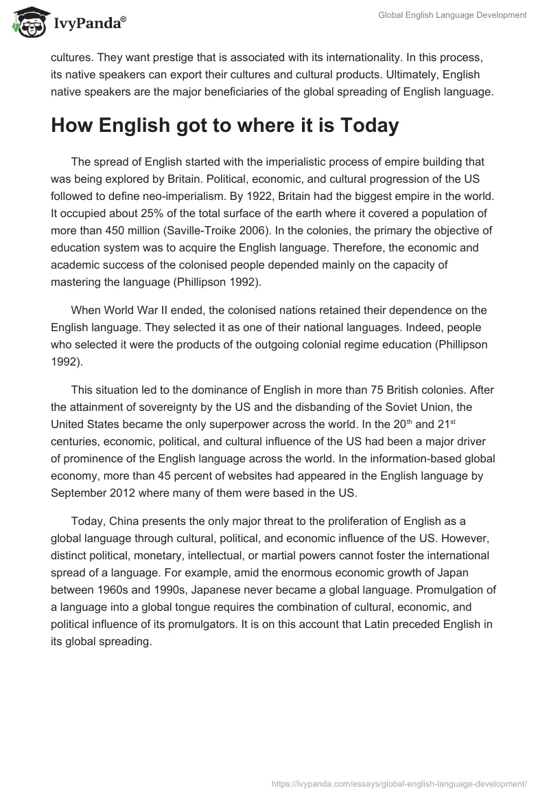 Global English Language Development. Page 4