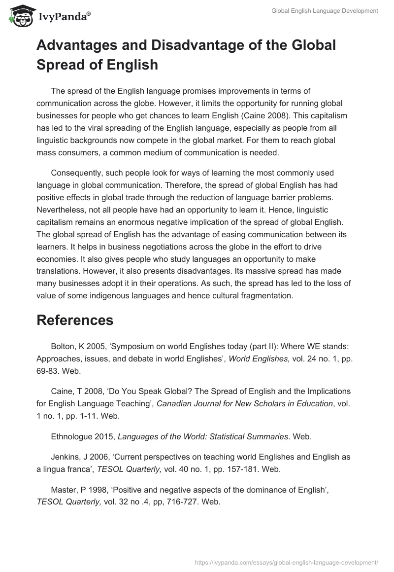 Global English Language Development. Page 5