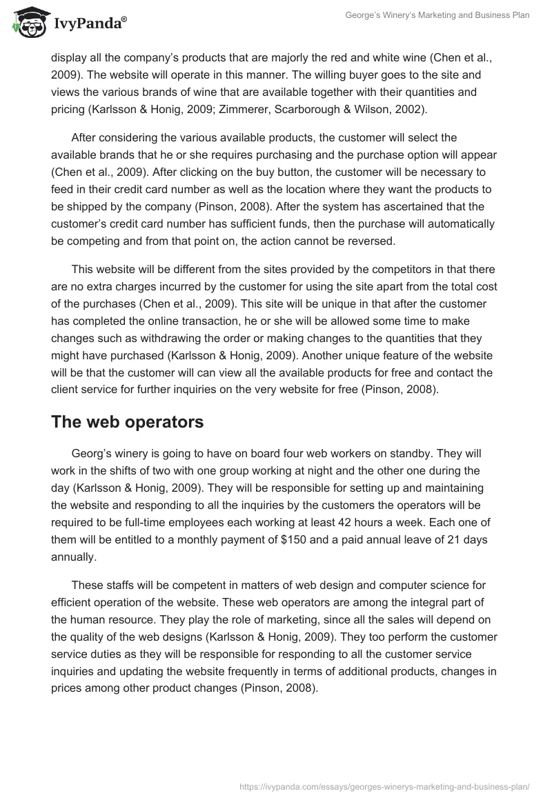 George’s Winery’s Marketing and Business Plan. Page 2