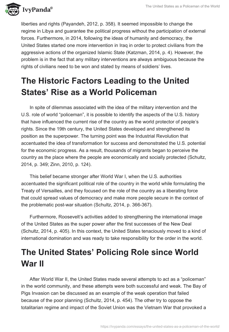 The United States as a Policeman of the World. Page 2