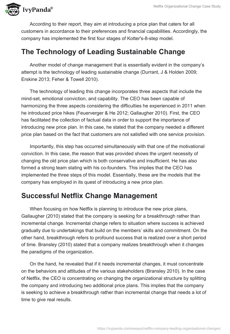Netflix Organizational Change Case Study. Page 3