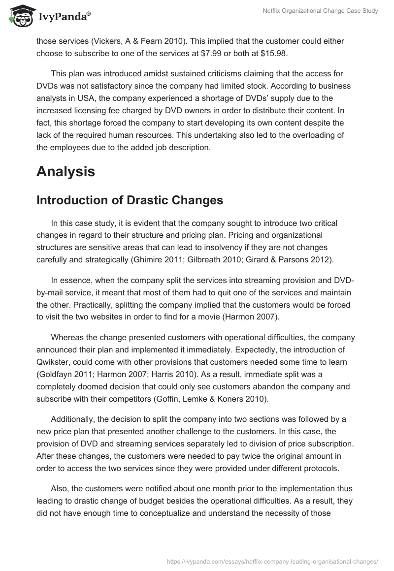 Netflix Organizational Change Case Study. Page 5