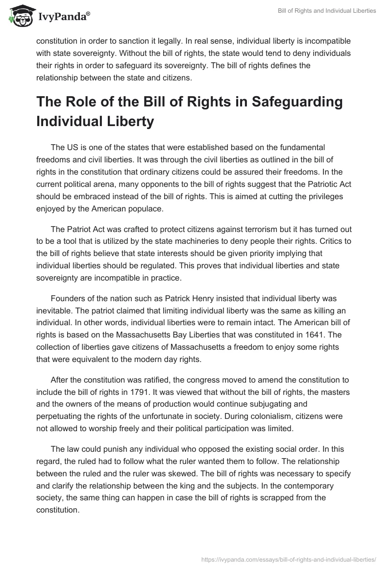 Bill of Rights and Individual Liberties. Page 2