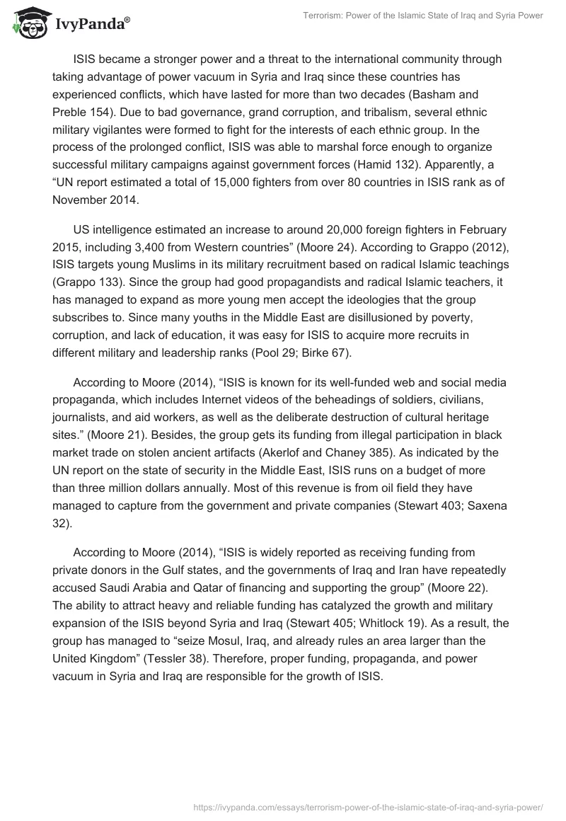 Terrorism: Power of the Islamic State of Iraq and Syria Power. Page 2