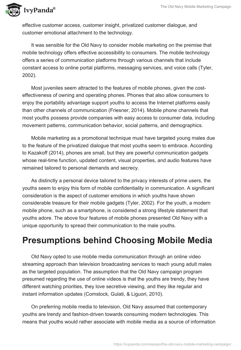 The Old Navy Mobile Marketing Campaign. Page 2