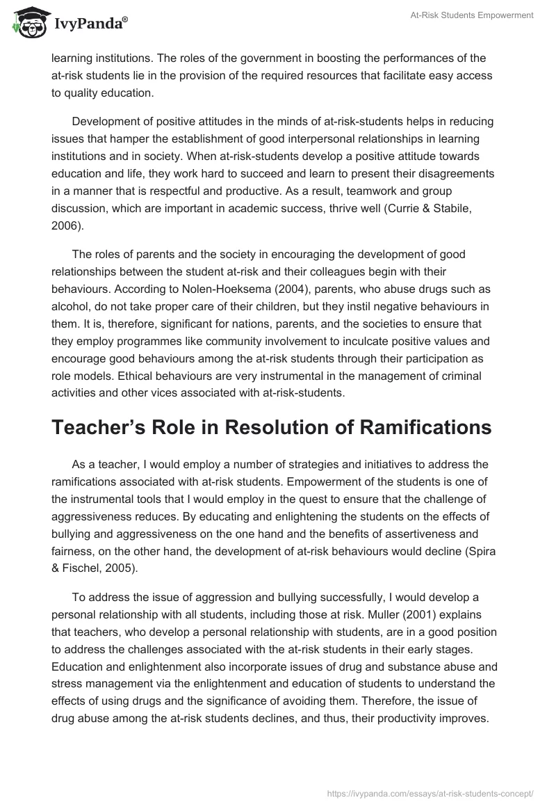 At-Risk Students Empowerment. Page 4