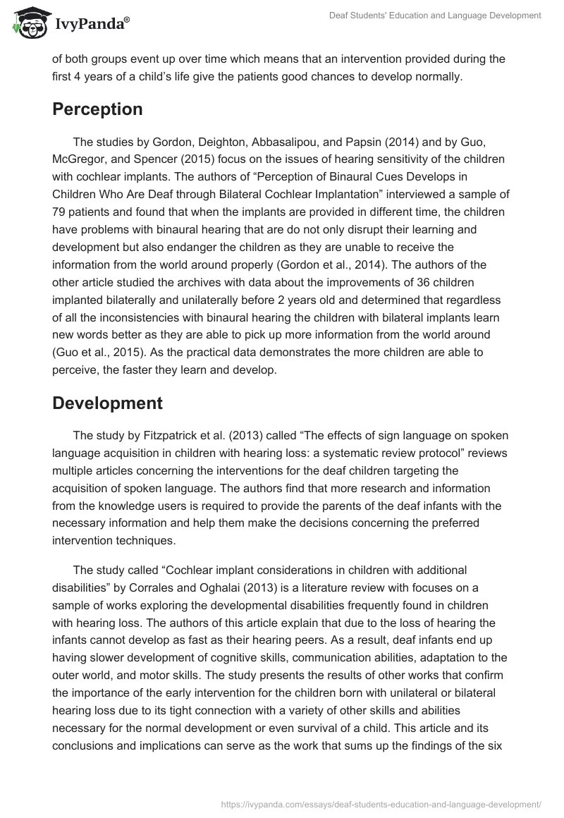 Deaf Students' Education and Language Development. Page 3