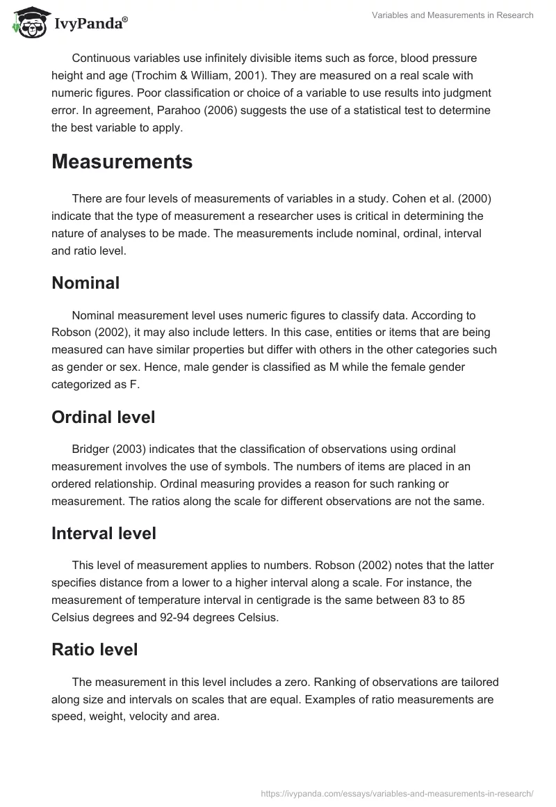 Variables and Measurements in Research. Page 2
